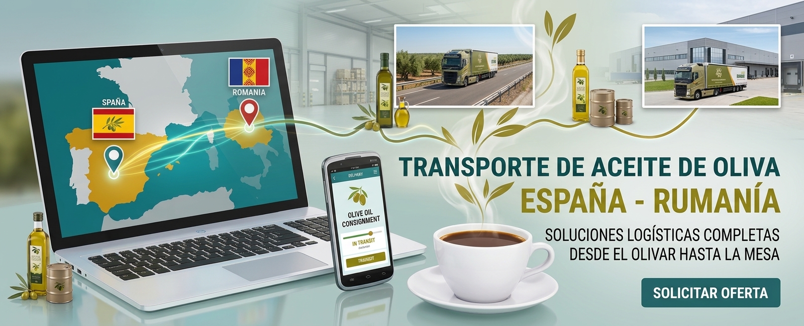 Transporte de aceite de oliva entre España y Rumanía
